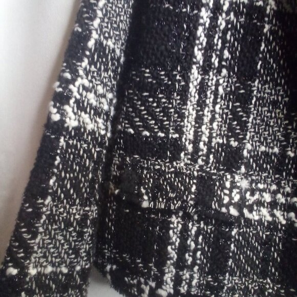 Vanessa Williams Blazer Jacket L Women Fringe Trim Metal Ring Accent Open Front - Picture 9 of 16